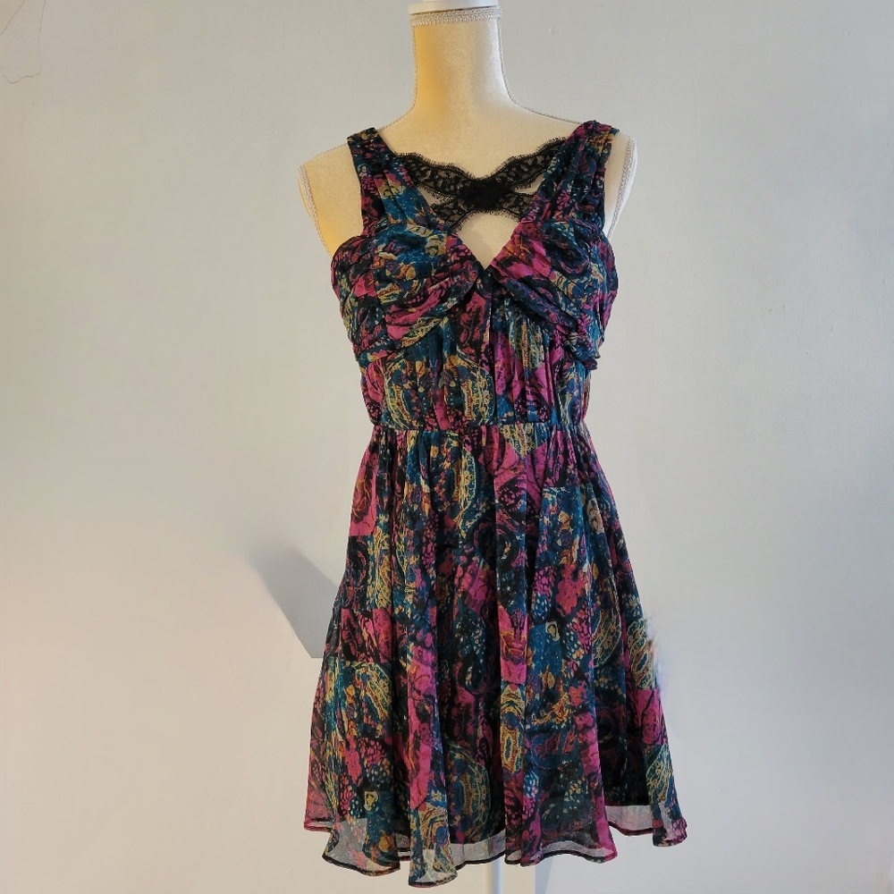 BCBGeneration Virdian multi-colored flare dress